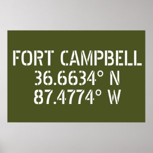 Affiche Fort Campbell Latitude Longitude