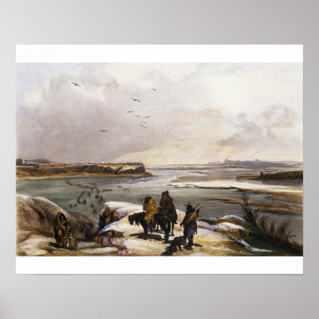 Affiche Fort Clark dans le Missouri, février 1834, plaque  (Devant)