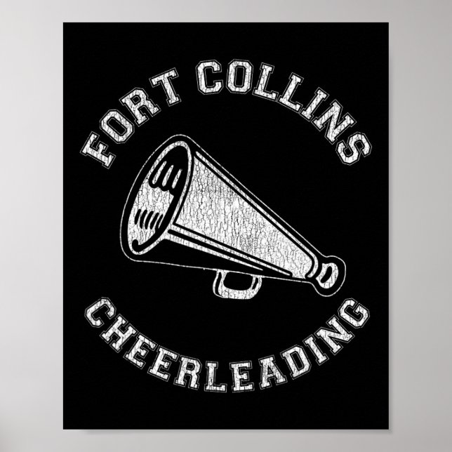 Affiche Fort Collins Cheer Distressed Retro 90's Menant le (Devant)