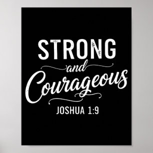 Affiche Fort et Courageux Josué 1_9 Foi Chrétienne