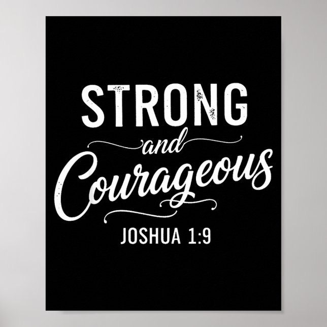 Affiche Fort et Courageux Josué 1_9 Foi Chrétienne (Devant)