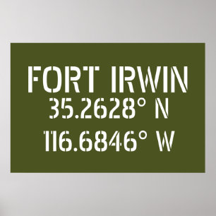 Affiche Fort Irwin Latitude Longitude  