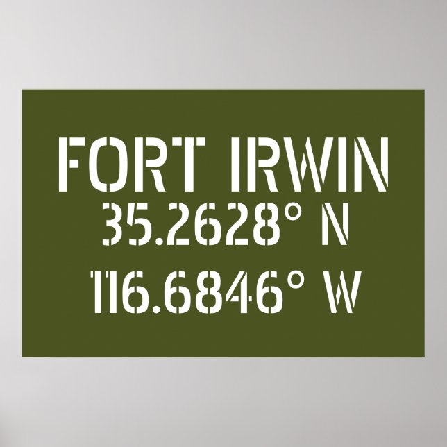 Affiche Fort Irwin Latitude Longitude   (Devant)