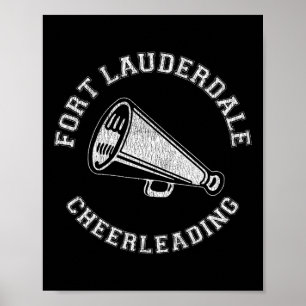 Affiche Fort Lauderdale Cheer en détresse Rétro 90's Cheer