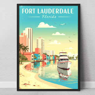 Affiche Fort Lauderdale Floride vintage