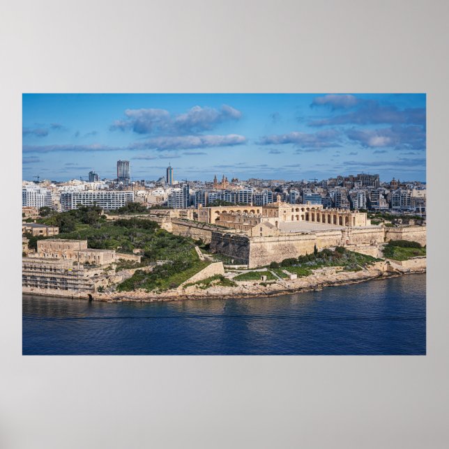 Affiche Fort Manoel et Sliema de La Valette, Malte (Devant)