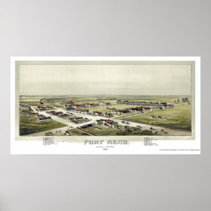 Affiche Fort Reno, carte panoramique d'OK - 1891