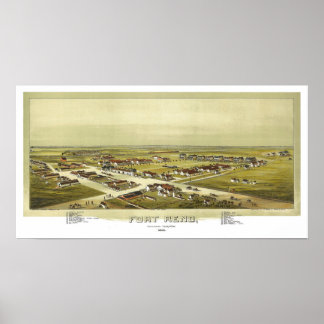 Affiche Fort Reno Territoire de l'Oklahoma 1891 Lithograph