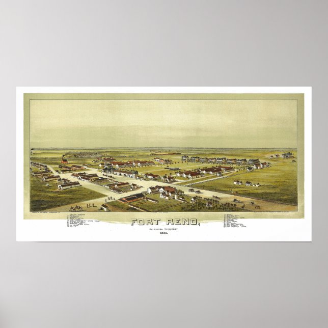 Affiche Fort Reno Territoire de l'Oklahoma 1891 Lithograph (Devant)