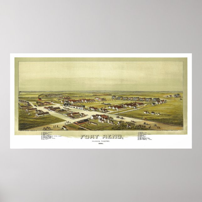 Affiche Fort Reno Territoire de l'Oklahoma 1891 Lithograph (Devant)