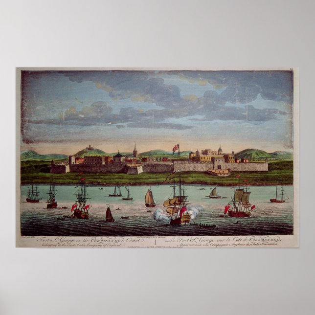 Affiche Fort St. George, Côte de Coromandel, Inde (Devant)