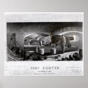 Affiche Fort Sumter, vue intérieure de batterie de