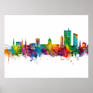 Affiche Fort Wayne Indiana Skyline