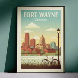 Affiche Fort Wayne Indiana vintage