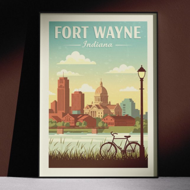 Affiche Fort Wayne Indiana vintage (Créateur téléchargé)