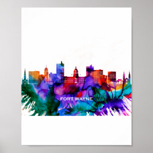 Affiche Fort Wayne Skyline