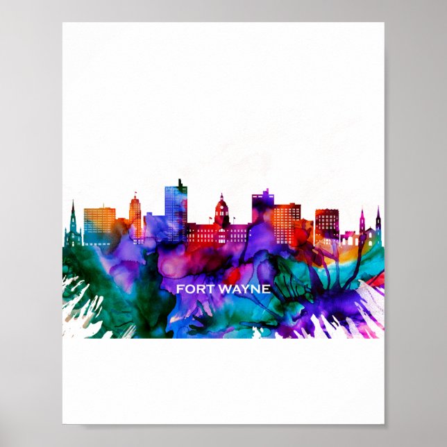 Affiche Fort Wayne Skyline (Devant)