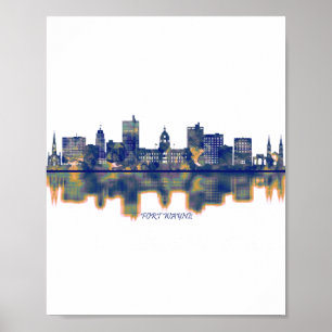 Affiche Fort Wayne Skyline