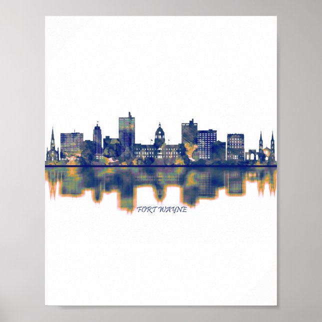 Affiche Fort Wayne Skyline (Devant)