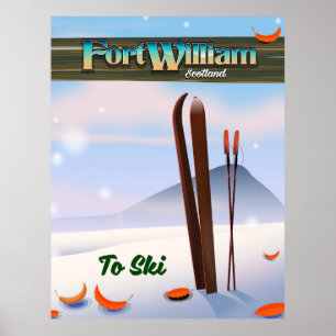 Affiche Fort William Scotland ski.