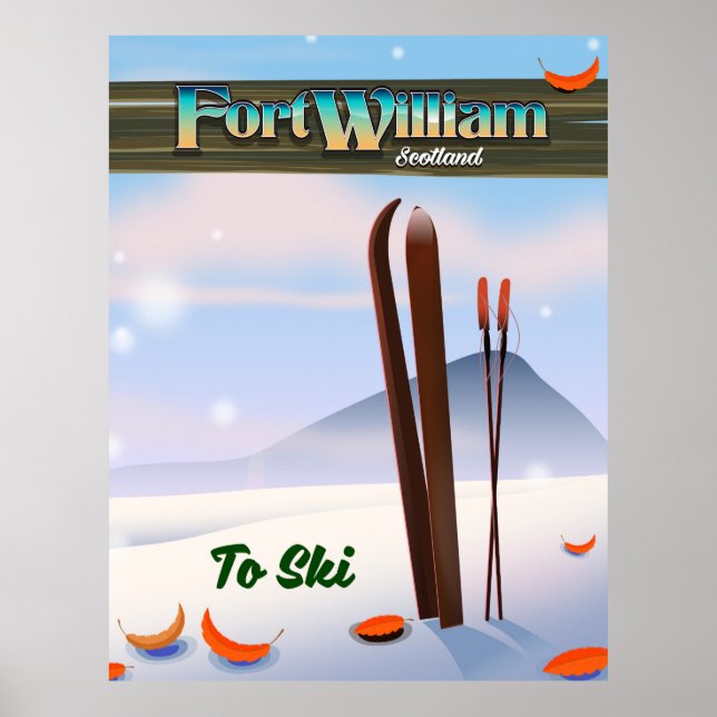 Affiche Fort William Scotland ski. (Devant)