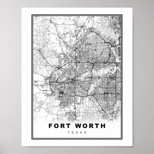 Affiche Fort Worth Map (Devant)