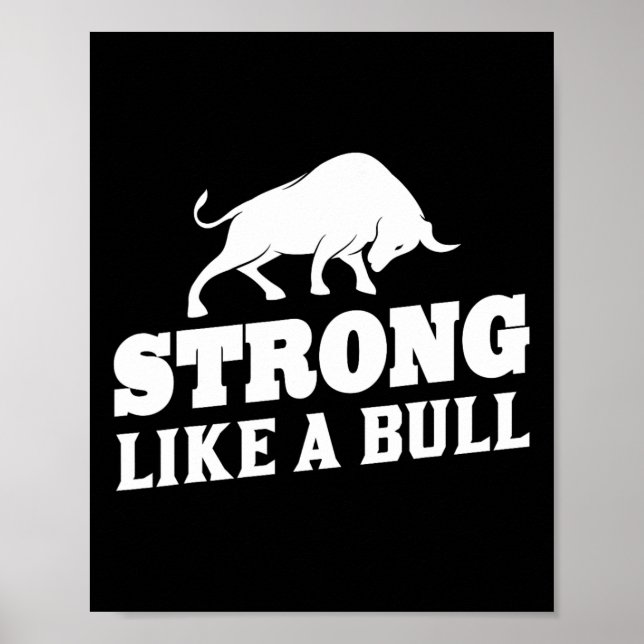 Affiche Forte Comme Une Bodybuilding À Taureau 9 (Devant)