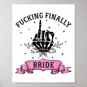 Affiche Forte Enfin Mariée Skeleton main Halloween Bache