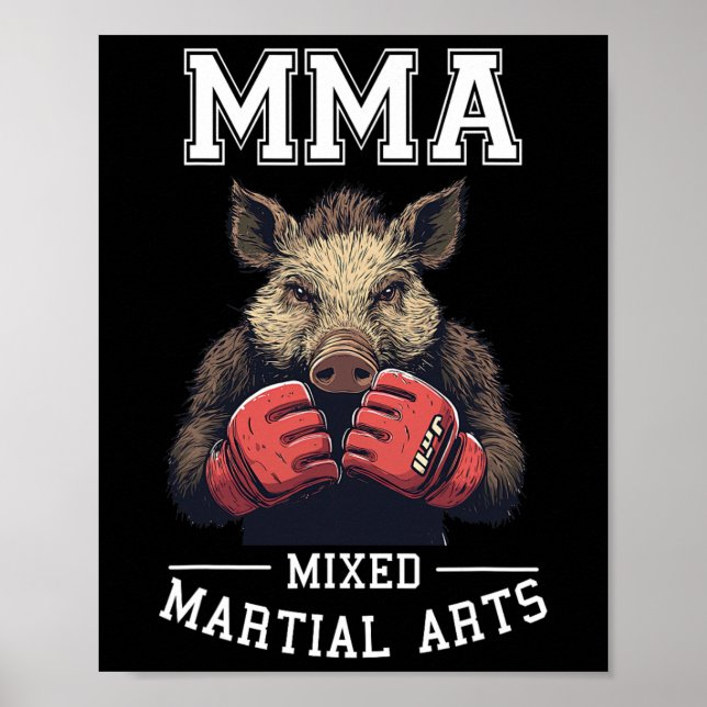 Affiche Forte Mixed martial art sanglier - Thailande Boxin (Devant)