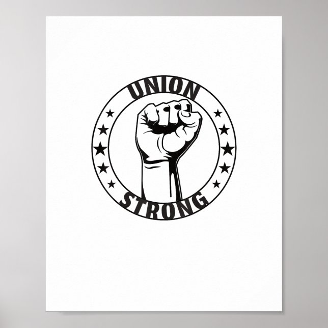 Affiche Forte Union Pour Travailleur Syndicat Fier Et Comp (Devant)
