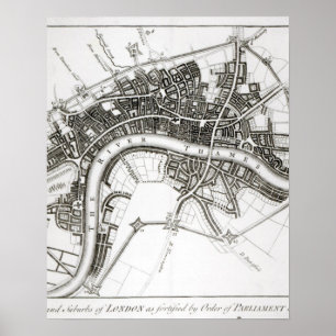 Affiche Fortifications de Londres en 1642 et 1643, 1738