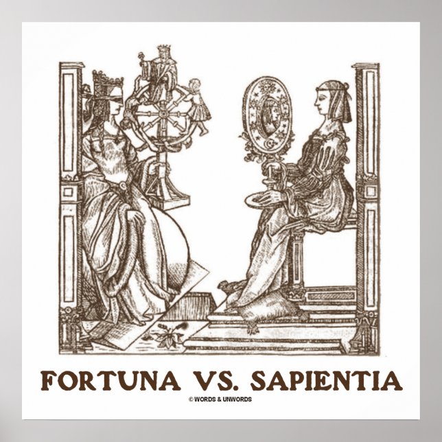 Affiche Fortuna vs Sapientia (16e siècle Bois graving) (Devant)