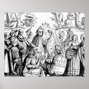 Affiche Fortune de gitans indiquant, après une gravure sur