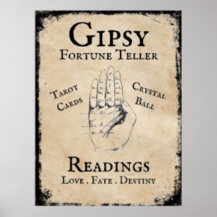 Affiche Fortune gitane indiquant l'appui vertical de