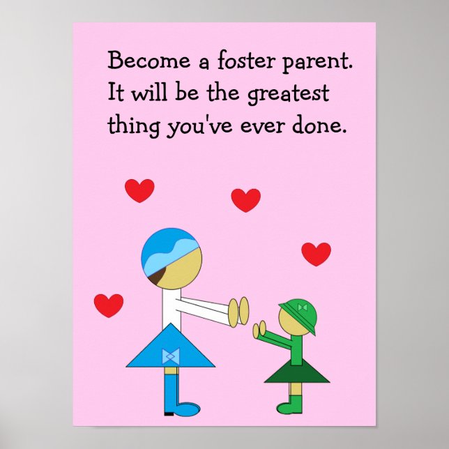 Affiche Foster Care en rose : (Devant)