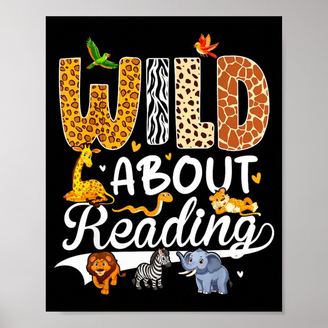 Affiche Fou de lecture amateur de livres drôles bibliophil (Devant)