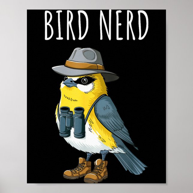 Affiche Fou de Oiseaux Drôle Observation Oiseaux Ornitholo (Devant)