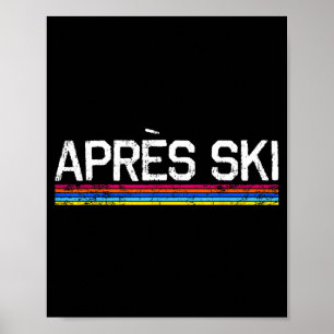 Affiche Fou de ski après-ski vacances sports d'hiver A