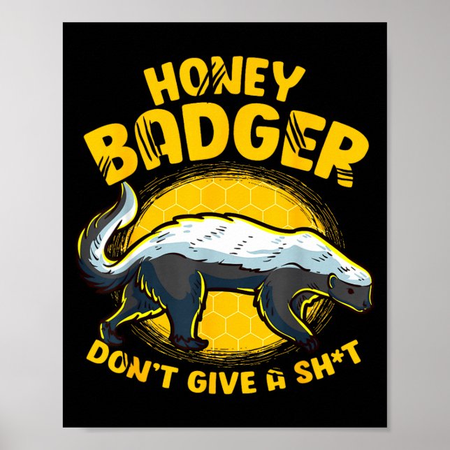Affiche Fou Honey Badger S'en Fout Novelty Miel (Devant)