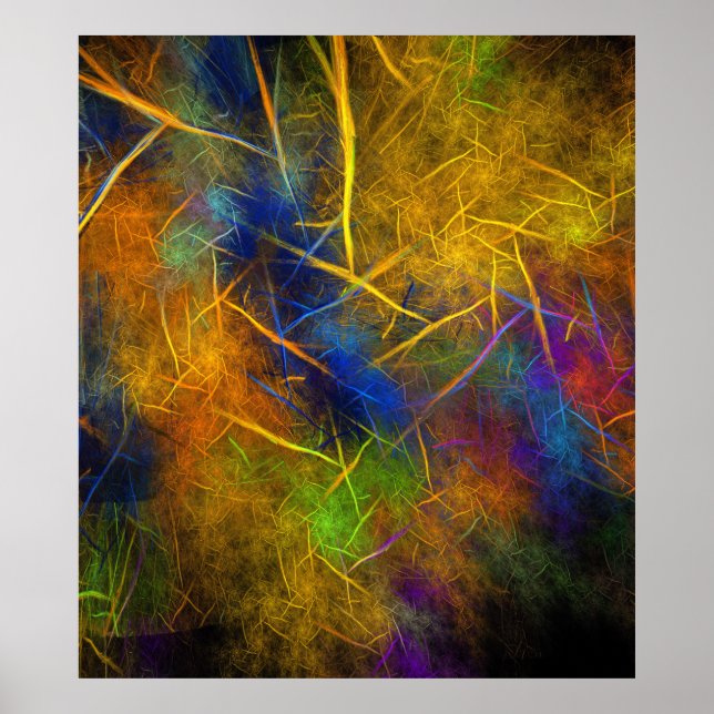 Affiche Foudre fractale (flamme de tempête) (Devant)