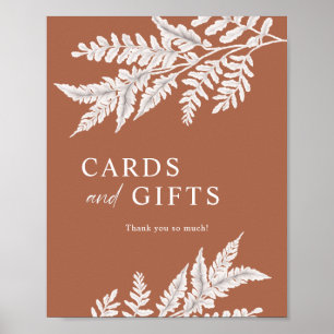Affiche Fougère Panneaux de cartes et cadeaux de calligr