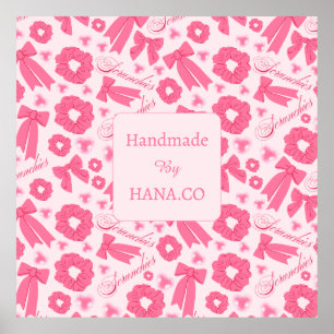 Affiche Foulard rose pour fille - Motif de chouchous, Acce