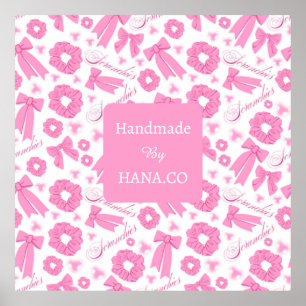 Affiche Foulard rose pour fille - Motif de chouchous pour