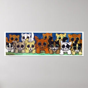 Affiche Foule de Chats, Louis Wain