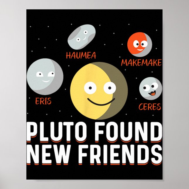 Affiche Found New Friends Dwarf Planets Astronomy Kids  (Devant)