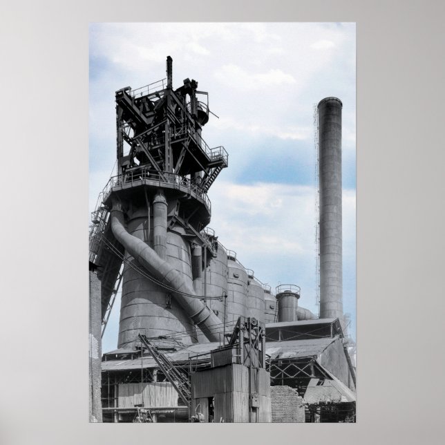 Affiche Four à explosion en acier - 2ème révolution indust (Devant)