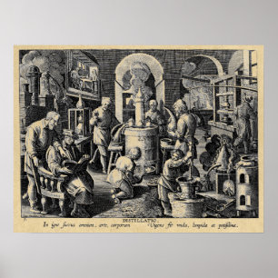 Affiche Four de distillation dans un laboratoire