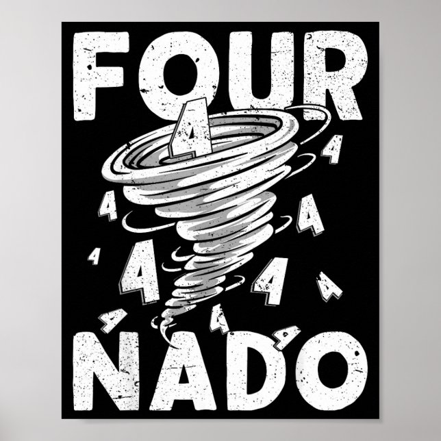 Affiche Four Nado Fournado 4th Birthday 4 Years Old  (Devant)