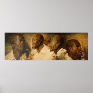 Affiche Four Studies of a Male Head, Ruebens