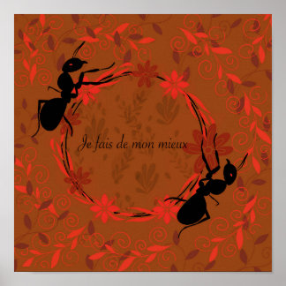 Affiche fourmi, affirmation positive, expression inspirant